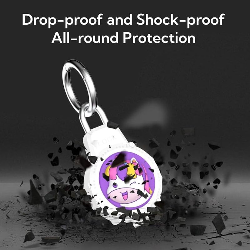 Dairy Cow Black Cartoon AirTag Case Full Protection Screw Closure Anti Scratch Holder - Image 3